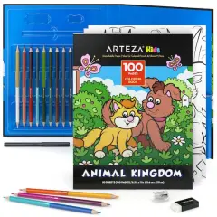 Arteza&reg; Kids Land Animals Coloring Book Kit