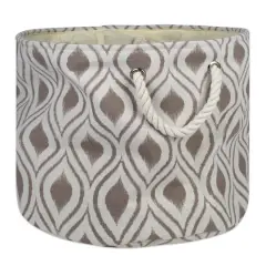 DII&reg; 15" Round Ikat Fabric Bin Stone