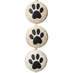 Paw Print Reconstituted Quartzite Lentil Beads, 24mm by Bead Landing&trade;