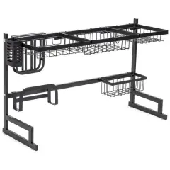 Sorbus 34.25" Over-The-Sink Dish Drying Rack Black