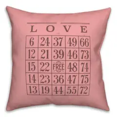 Valentine Bingo 18" x 18" Throw Pillow