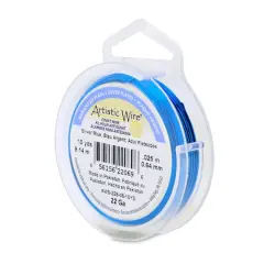 Artistic Wire&reg; 22 Gauge Silver Plated Tarnish Resistant Colored Copper Craft Wire, 10yd. Silver Blue