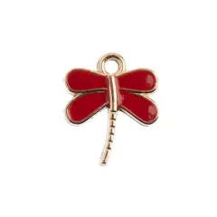 John Bead Sweet & Petite Dragonfly Charms, 10ct. Red