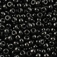 John Bead 8/0 Miyuki Glass Seed Beads, 12g Black Opaque
