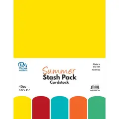 PA Paper&trade; Accents Summer Stash Pack 8.5" x 11" Cardstock, 40 sheets