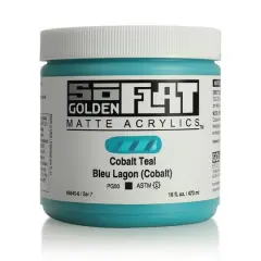 Golden&reg; SoFlat Matte Acrylic Paint, 16oz. Cobalt Teal