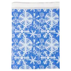 JAM Paper Blue & White Snowflakes Open End Catalog Premium Foil Envelopes