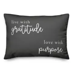 Live WIth Gratitude Love With Purpose 20" x 14" Throw Pillow