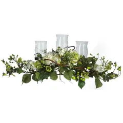 12.5" Hydrangea Triple Candelabrum Centerpiece
