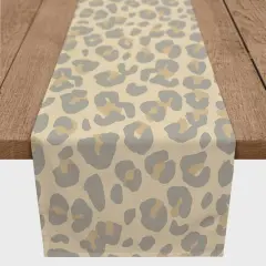 90" Neutral Leopard Cotton Twill Runner