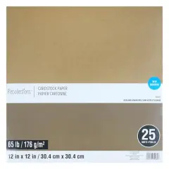Kraft 12" x 12" Cardstock Paper by Recollections&trade;, 25 Sheets