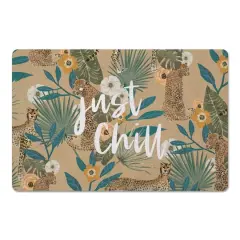 Just Chill Tropical Cheetah Floor Mat Beige