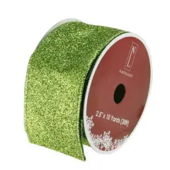 2.5" x 10yd. Wired Shimmering Christmas Craft Ribbon