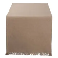 DII&reg; 108" Solid Heavyweight Fringed Table Runner Stone