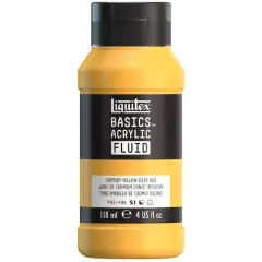 Liquitex&reg; BASICS&reg; Acrylic Fluid, 4oz. Cadmium Yellow Deep Hue