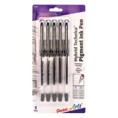 Pentel Arts&reg; Hybrid Technica&trade; Black 5 Piece Pen Set
