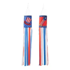 Glitzhome&reg; 44" Patriotic Americana Uncle Sam Hat & Fireworks Windsocks Set