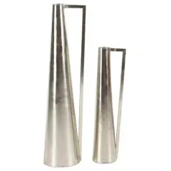 Silver Metal Glam Vase Set