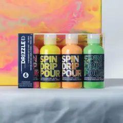 FolkArt&reg; Drizzle&trade; 4 Color Neon Paint Set
