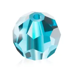 John Bead Preciosa 4mm Czech Crystal Glass Faceted Round Beads, 40ct. Aqua Bohemica