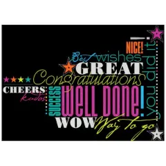 JAM Paper Congrats in Neon Blank Congratulations Cards & Envelopes Set