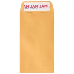 JAM Paper 3.125" x 5.5" Brown Kraft Coin Business Peel & Seal Closure Envelopes