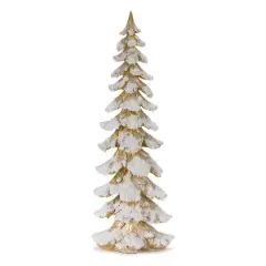 26" Unlit White & Gold Artificial Christmas Tree