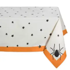 DII&reg; 52" Black Stars Print Tablecloth
