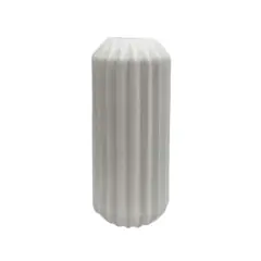 9" White Geometric Ceramic Vase by Ashland&reg;