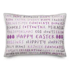 Easter Stuff Purples 2 14" x 20" Indoor / Outdoor Pillow
