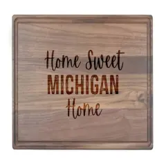 Home Sweet State Home 17" x 11" Walnut Cutting Board Michigan