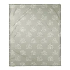 Blooming Bush Coral Fleece Blanket Sage