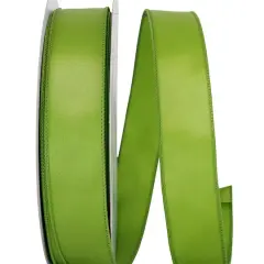 JAM Paper 1.5" x 50yd. Satin Value Wired Ribbon Moss