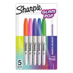Sharpie&reg; Glam Pop 5 Color Fine Tip Permanent Markers