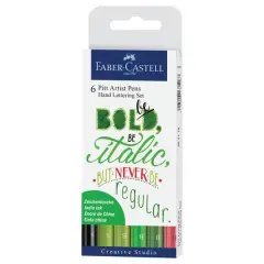 Faber-Castell&reg; PITT&reg; 6 Color Artist Pens Hand Lettering Wallet Set II