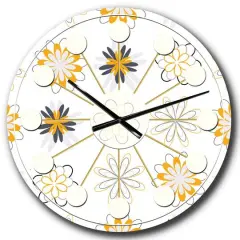 Designart 'Retro Floral Pattern Viii Mid-Century Modern Wall Clock