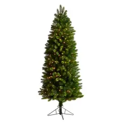 6ft. Pre-Lit Slim Virginia Spruce Artificial Christmas Tree, Warm White LED Lights