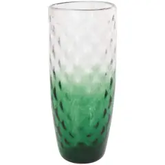 20" Green Ombre Handmade Glass Vase