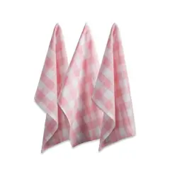 DII&reg; Pink Buffalo Check Dishtowels, 3ct.