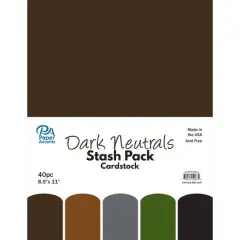 PA Paper&trade; Accents Dark Neutrals Stash Pack 8.5" x 11" Cardstock, 40 sheets