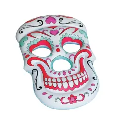 Swimline 5ft. Inflatable White & Pink Sugar Skull Swimming Pool Float