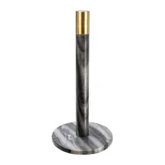 Hello Honey&reg; 12" Modern Marble with Brass Detail Paper Towel Holder Gray