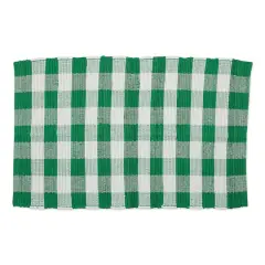 DII&reg; Buffalo Check Rag Rug, 26" x 40" Shamrock Green and White