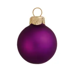 Whitehurst 40ct. 1.5" Matte Glass Christmas Ornaments Purple