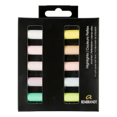 Rembrandt 10 Color Half Stick Soft Pastel Set Highlights