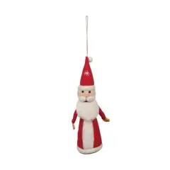 Hello Honey&reg; 9.5" Multicolor Wool Felt Santa Ornament