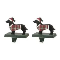 Glitzhome&reg; 6" Dachshund Stocking Holder Set
