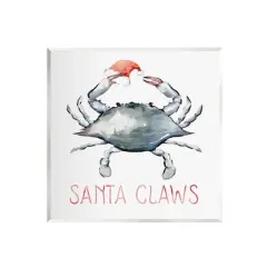 Stupell Industries Santa Claws Holiday Crab Wall Plaque Art