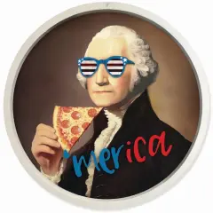 20" Round Pizza George Framed Print White