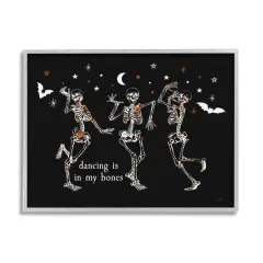 Stupell Industries Dancing In My Bones Skeletons Framed Giclee Art Gray